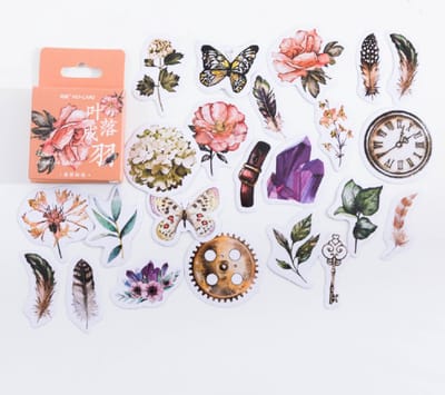 Bloemen & Planten Stickers 46 stickers – Bullet Journal, Planner & Scrapbook Stickers – Sinterklaas & Kerstcadeau – Schoencadeau – Cadeaus onder €5