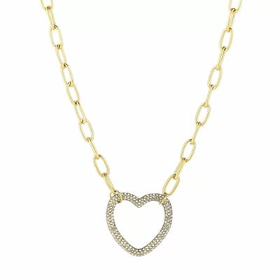Bijoutheek Collier Schakel Hart Zirkonia Goud