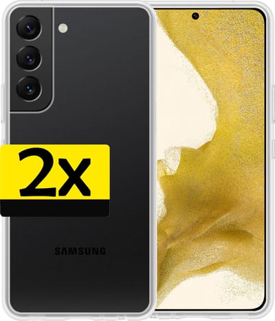 Hoesje - 2 Stuks - Geschikt voor Samsung Galaxy S22 - Sterk & Shockproof - Case Siliconen - Back Cover - Telefoon Hoes - Telefoonhoesjes - Transparant