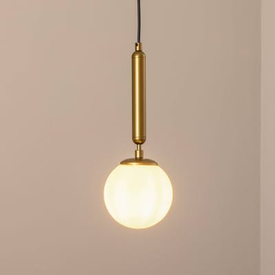 Opviq Hanglamp King, goud/opaal, glas, Ø 15 cm, E14