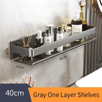 Badkameraccessoires Plank Organizer Douche Opbergrek Grijs Wandmontage Ruimte Aluminium Toilet Shampoo Houder Planken 30-50CM