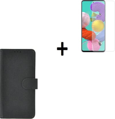 Samsung Galaxy A52 Hoesje - Samsung Galaxy A52 Screenprotector - Samsung A52 Hoes Wallet Bookcase Zwart + Screenprotector