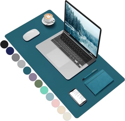 Stijlvol turquoise bureauonderlegger van 80x40 cm voor een georganiseerde werkplek