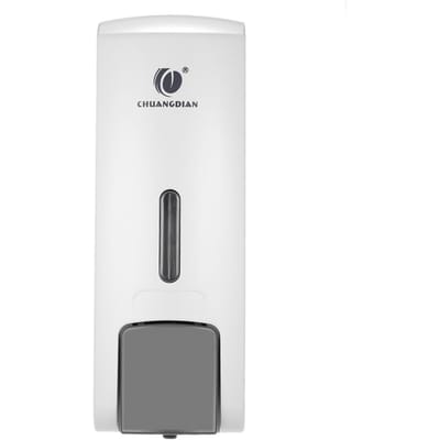 Wandgemonteerde handmatige dispenser voor vloeibare zeep, shampoogel, desinfectiemiddelflessen, badkamerdispenser en houder wit