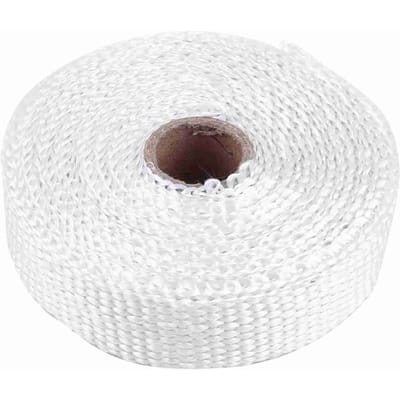Bande d'Isolation Thermique pour Voiture 5m Enveloppe Thermique d'Échappement avec 4 Colliers de Serrage en Acier Inoxydable White