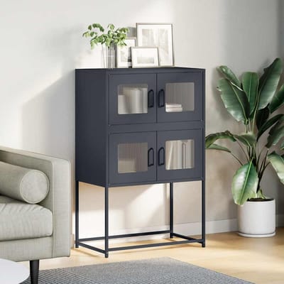 vidaXL - Hoge - kast - 68x39x107 - cm - staal - antracietkleurig
