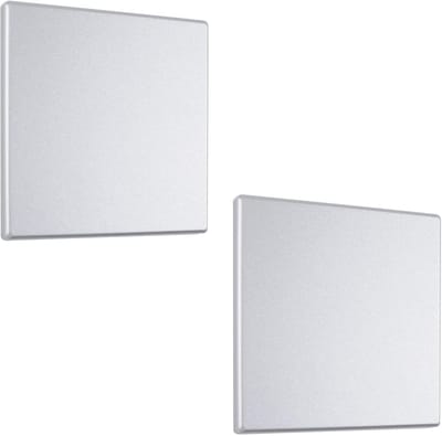 Afdekplaat Wand - Wandgat Afdekking - Stopcontact Afdekken - Schroefloos Installeren - 12x12 cm - Zilver