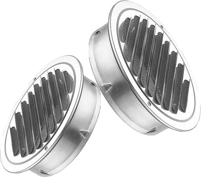 Ventilatierooster Set - Wandrooster Buiten - Luchtcirculatie Binnen - Geïntegreerd Muggennet - 300 mm Diameter - Zilverkleurig