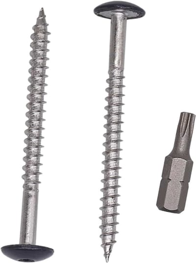 (20 stuks) Geverfde 4,8 x 60 mm Roestvrijstalen Houtschroeven, Schroeven met Spantkop, A2 schroeven, Torx, Gedeeltelijk Schroefdraad (Antracietgrijs RAL 7016)