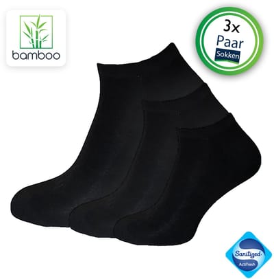 Bamboe enkelsokken Zwart (3 Paar) | Sokken heren | Sneakersokken Maat 39-42 - Gratis verzending