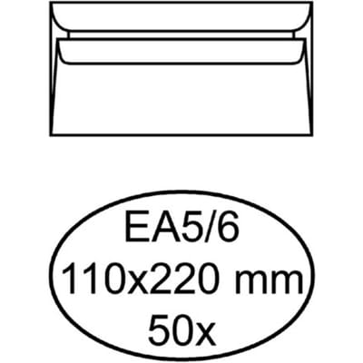Envelop Quantore bank EA5/6 110x220mm zelfklevend wit 50 stuks