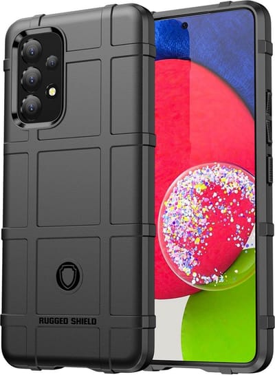 MobyDefend Hoesje - Geschikt voor Samsung Galaxy A53 - Rugged Shield TPU Backcover - Zwart