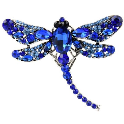 Retro Grote Kristallen Libelle Broches Vrouwen Kleur Legering Insecten Broche Spelden Cadeaus blauw