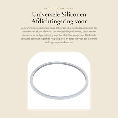 Dailygoods - Universele Siliconen Afdichtingsring voor Snelkookpan 18 cm