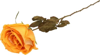 Top Art Kunstbloem roos Calista - perzik oranje - 66 cm - kunststof steel - decoratie bloemen