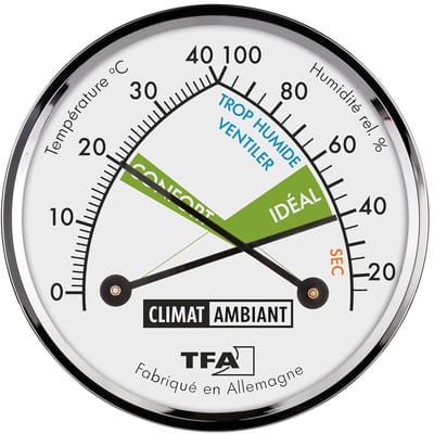 Analoge Thermo-Hygrometer voor Binnenklimaat met Comfortzones
