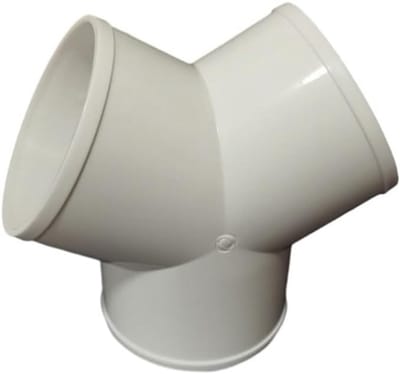 Kanaalsplitser Y-stuk - PVC T-stuk - Ventilatie Optimaliseren - Efficiënte Luchtstroom - 100mm - Wit