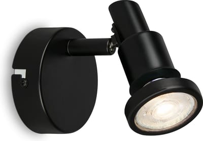 BRILONER – LED Badkamerverlichting – wandlamp met GU10 fitting – IP44 spot – draaibaar & kantelbaar – zwart – 4W