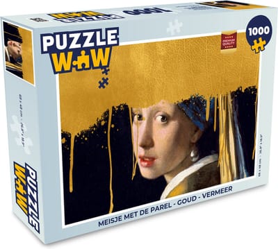 Puzzel Meisje met de parel - Goud - Vermeer - Legpuzzel - Puzzel 1000 stukjes volwassenen