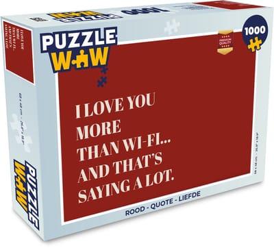 Puzzel Rood - Quote - Liefde - Legpuzzel - Puzzel 1000 stukjes volwassenen