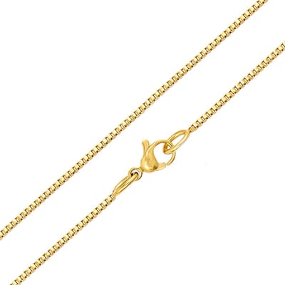Schakelketting voor halsketting 0,6 mm box ketting met karabijnsluiting elegant sieraad cadeau voor vrouwen, 46 cm, Goud