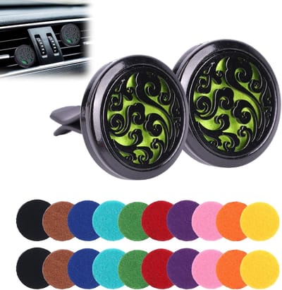 Aromatherapie auto diffuser set met 20 wasbare pads, geurige luchtverfrisser voor auto, ventilatieclip voor ontspanning en frisse geur