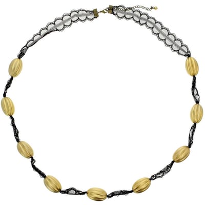 Behave - Lange ketting kant en goudkleurige kralen - 91 cm - Elegante mode sieraden