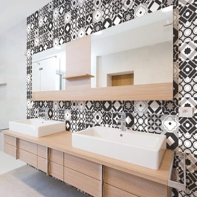 Zelfklevende tegelmuurstickers voor keuken en badkamer - 60 RAYMONDA AZULEJOS tegelstickers - 60 stickers 20x20cm