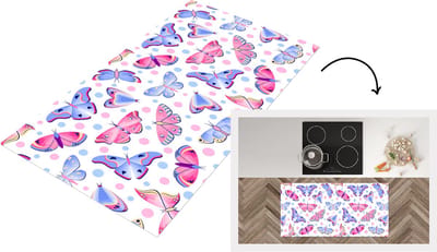 Keukenloper - Loper keuken - Vlinders - Stippen - Patronen - 120x60 cm - Keukenloper vinyl