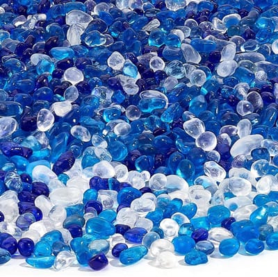 Dailygoods- Glaskiezels 3000Pcs - Blauw/Groen Gemengd - Frosted Edelstenen - Aquarium Grind - Vaas Vuller - Decoratieve Steentjes - Decoratieve Stenen