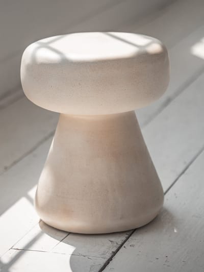 Canal Living - Honey stoel - Off White - 35 x 35 x 41 cm - Gebroken wit - Kruk - Zitje - Beton