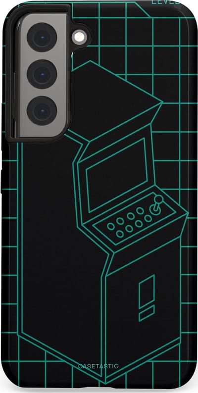 Casetastic Hoesje Geschikt voor Samsung S22 - Stijlvolle Beschermende Duo-layer Case - Retro joystick