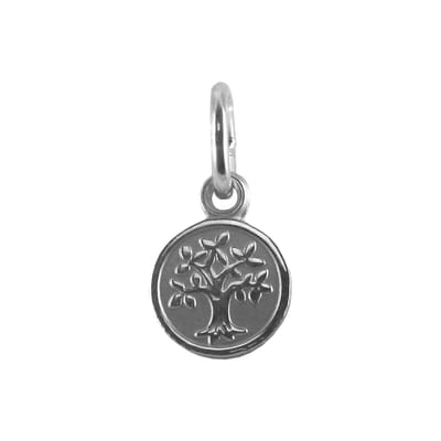 New Bling 9NB-0870 Zilveren Hangertje - Rondje - Levensboom - 6,3 mm Doorsnee - Rhodium - Zilver