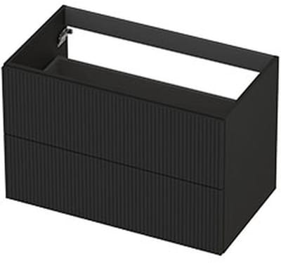 INK - Onderkast 2L Gelakt Gefreesd Tbv Greep - 800x450x520 Mm - Mat Zwart