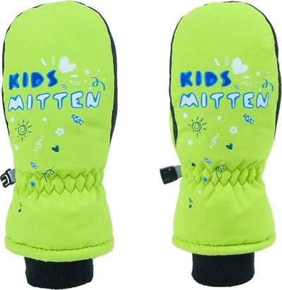 Waterafstotende Skiwanten / Handschoenen - Sleeën/Skiën/Snowboarden/Buiten Spelen in de Winter - 5-7Jaar Jongens/Meisjes/Kinderen - Maat XS - Groen - Kerst/Eindjaar voor Sale!
