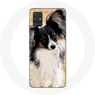 Samsung Galaxy A51 hoesje Continental Miniatuurspaniël Vlinder Hondenras