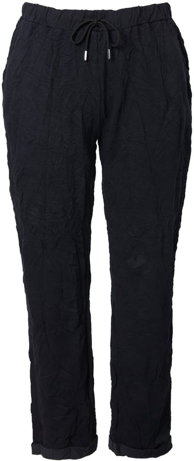 Angel of Style - Dames - Crinkle broek loose joggingmodel crinkle - Zwart - Maat 42