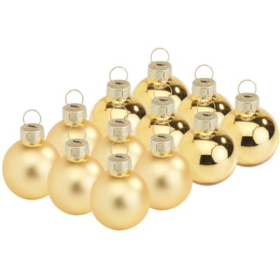 VBS Kerstballen "Mini" van kunststof, Ø 3 cm - Goud