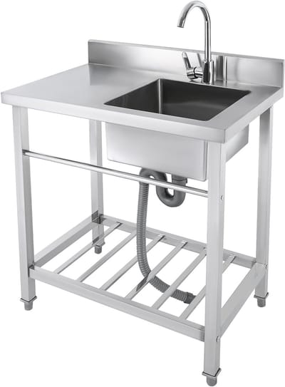 Enkele kom spoelbak 85 x 55 x 32 cm voor keuken en badkamer, vrijstaand en duurzaam, ideaal voor restaurants en boerderijen
