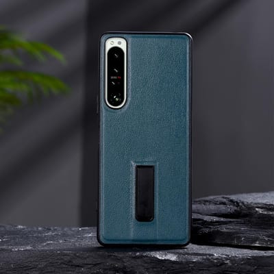 Metalen standaardhoesje voor Sony Xperia 1 5 10 III 5 II 10 IV Effen PU-leer Schokbestendige hoes voor Xperia 1 IV 5 IV XQ-CT54 For Xperia 1