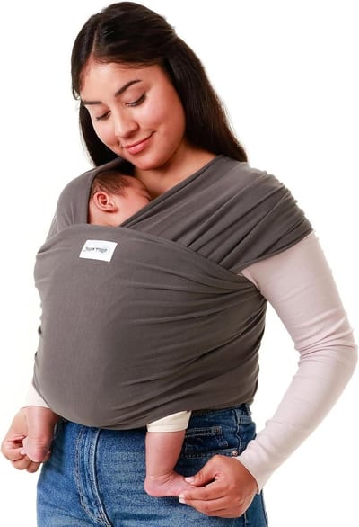Comfortabele babydraagtas van katoen voor pasgeborenen tot 35 lbs - Dark Gray