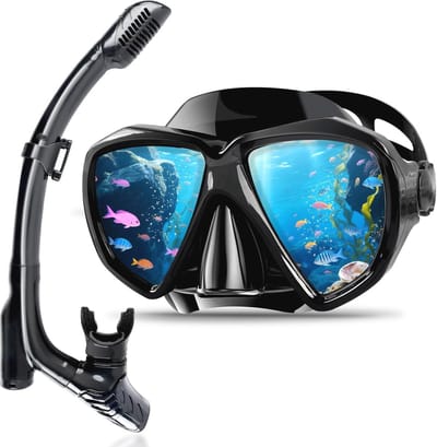 Snorkelset voor Volwassenen en Kinderen - Droge Snorkel en Duikbril met 180° Anti-lek en Anti-condens