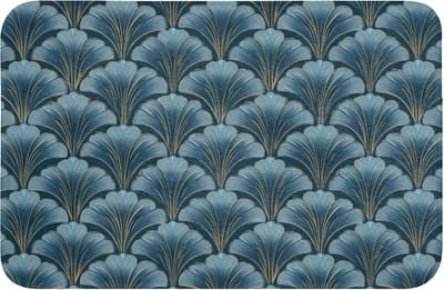 Badmat 60x40 cm - Antislip - Patroon - Ginkgoblad - Blauw - Badmatten voor badkamer - Badkamermat - Douchemat - Badkamer mat