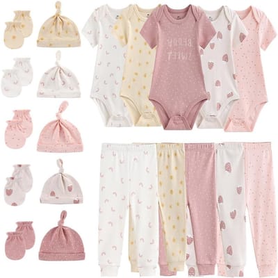 Baby Broekjes - Babypakjes Babykleding - Comfortabel Spelen - Organisch Katoen - 4 Stuks - Mix Kleuren