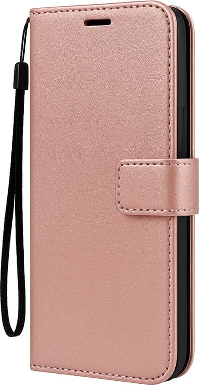 Hoesje Met Pasjeshouder - Geschikt voor Apple iPhone Air - Luxe Bookcase Portemonee - Flip Case - Kunstleer Book Case - Flipcase - Book Cover - Walletcase - Portemonneehoes - Rosé goud