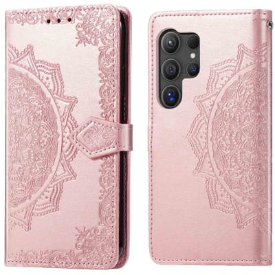 imoshion Hoesje - Geschikt voor Samsung Galaxy S25 Ultra - Mandala Bookcase - Rosé Goud