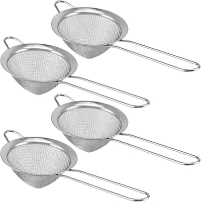 Fijne zeef set van 4 stukken, roestvrijstalen colander voor cocktails, losse thee, koffie en specerijen