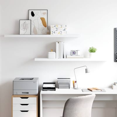 vidaXL - Wandschappen - zwevend - 2 - st - 120x23,5x3,8 - cm - MDF - wit