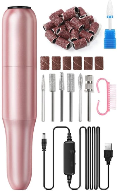 HEZIVO® Elektrische Nagelvijl - Nagelfrees - Manicure & Pedicure set - Instelbare Snelheid - Roze