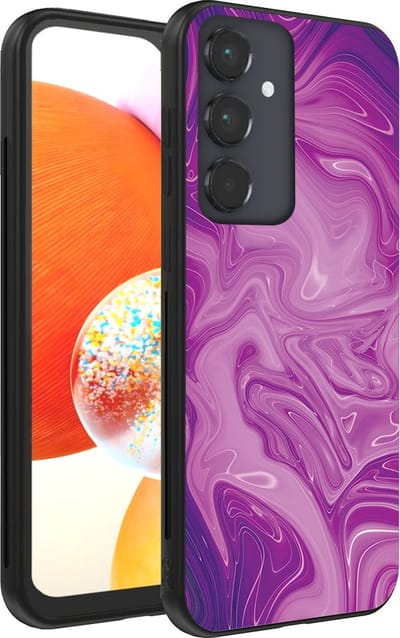 Smartphonica Telefoonhoesje voor Samsung Galaxy A14 met marmer opdruk - TPU backcover case marble design - Paars geschikt voor Samsung Galaxy A14